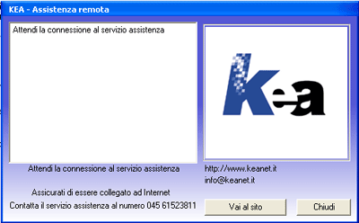 Connessione al servizio di assistenza remota